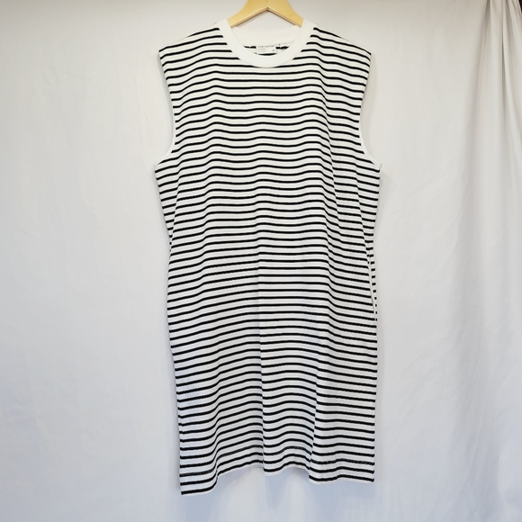 NWOT Frank And Oak Pocketd T-Shirt Dress XL  Indigo & White Stripes - Picture 8 of 10